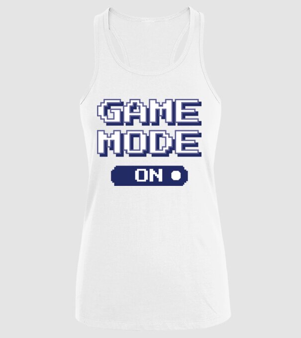 Game mode on Gamer pixel model alb pe tricou