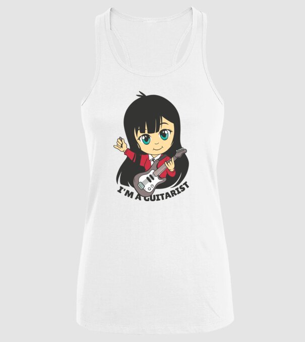 Sunt chitarist fată model alb pe tricou