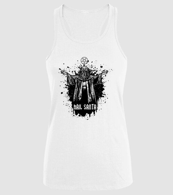 Hail Santa model alb pe tricou