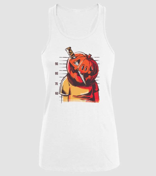 Halloween cap de dovleac închisoare model alb pe tricou