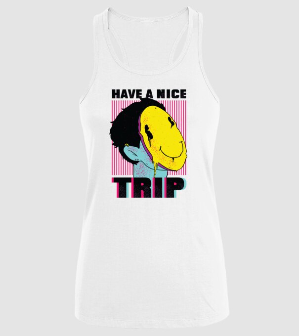 Have a nice Trip model alb pe tricou