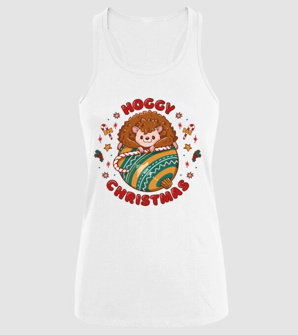 Hoggy Christmas Crăciun cu Arici model alb pe tricou