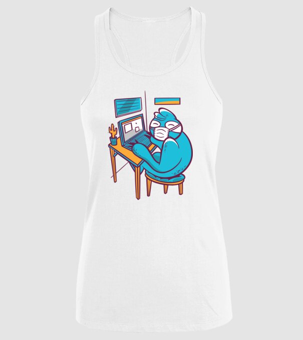 Leneș Home Office model alb pe tricou