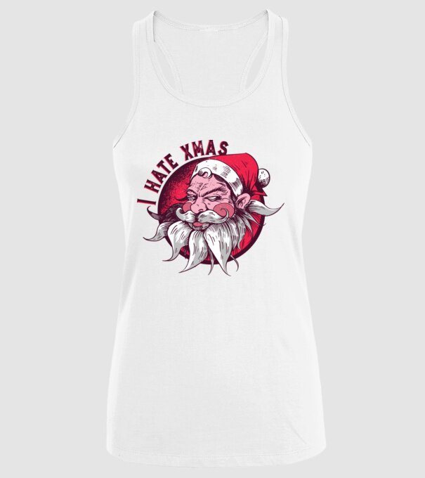 I Hate Xmas model alb pe tricou