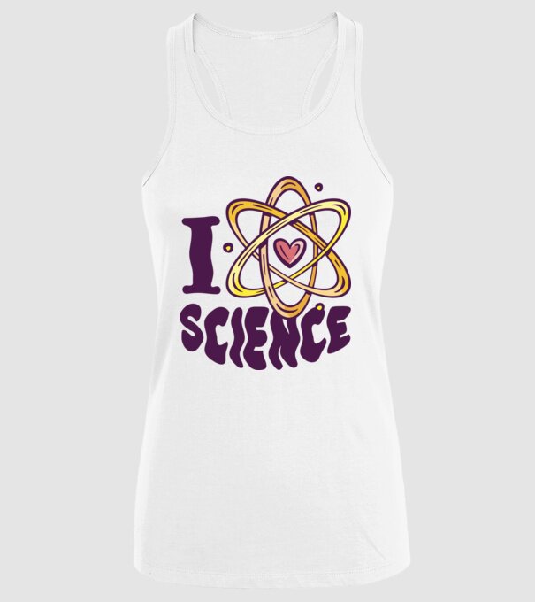 I Love Science știință model alb pe tricou