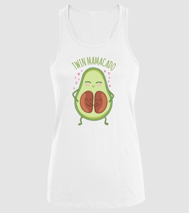 Gemeni Mamacado model alb pe tricou