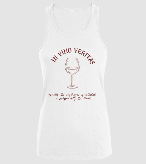 In Vino Veritas - Adevărul este în vin model alb pe tricou