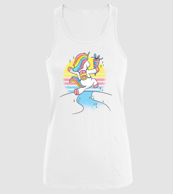 Unicorn școlar model alb pe tricou