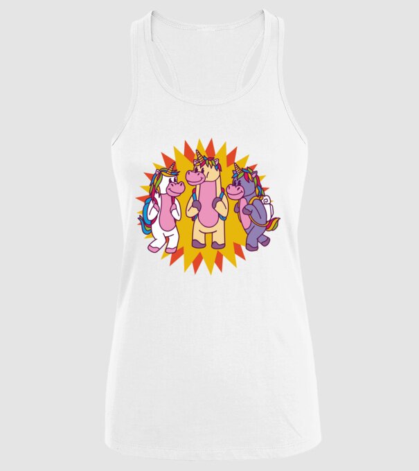 Unicorni școlari model alb pe tricou