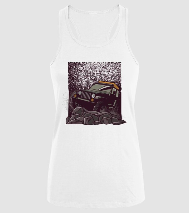 Jeep Offroad model alb pe tricou