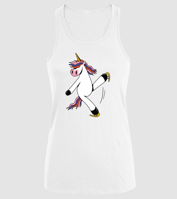 Unicorn cu Patine model alb pe tricou