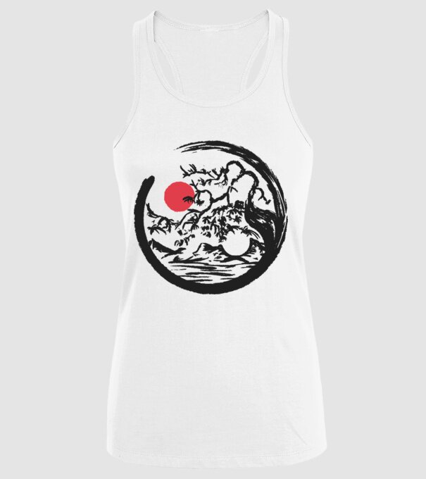 Yin-Yang Bonsai model alb pe tricou