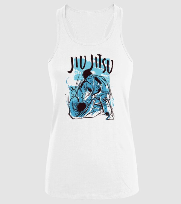 Jiu Jitsu model alb pe tricou