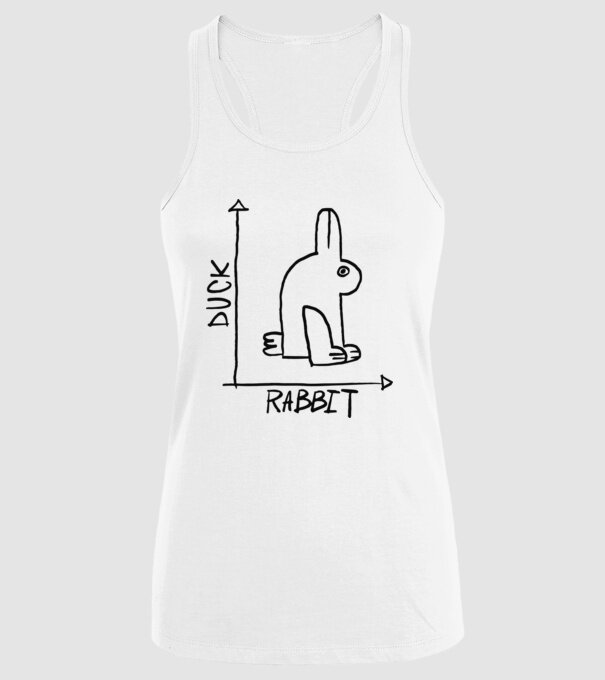 Rață vs Iepure model alb pe tricou