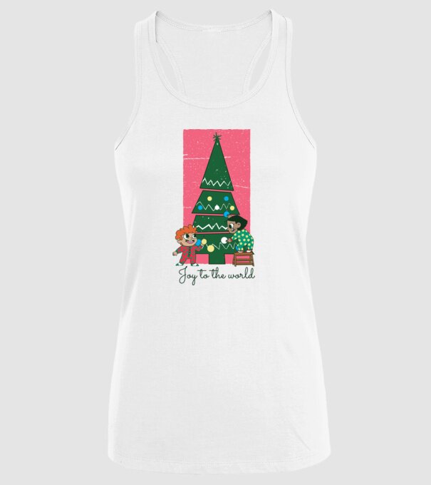 Împodobire pom de Crăciun model alb pe tricou