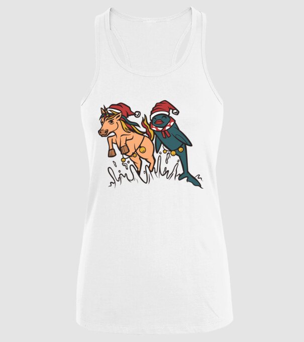 Animale de Crăciun model alb pe tricou