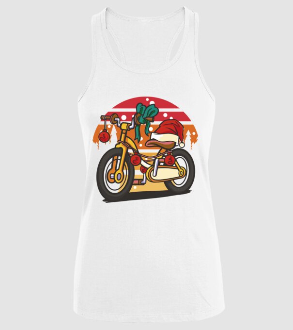 Bicicletă de Crăciun model alb pe tricou