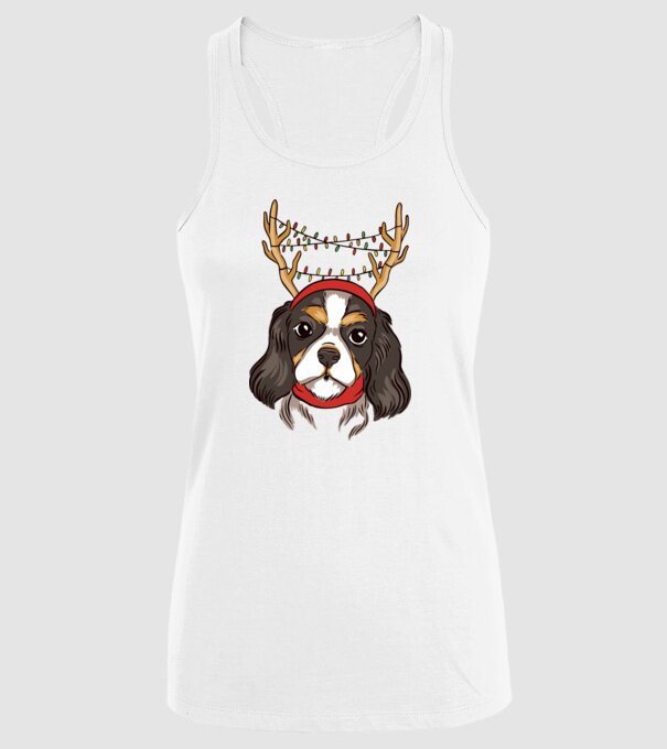Cavalier de Crăciun model alb pe tricou