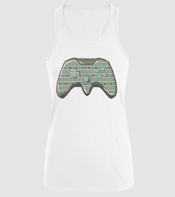 Controler Gamer Crăciun model alb pe tricou