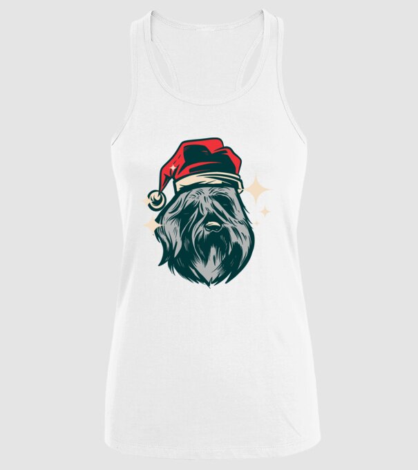Câine de Crăciun model alb pe tricou