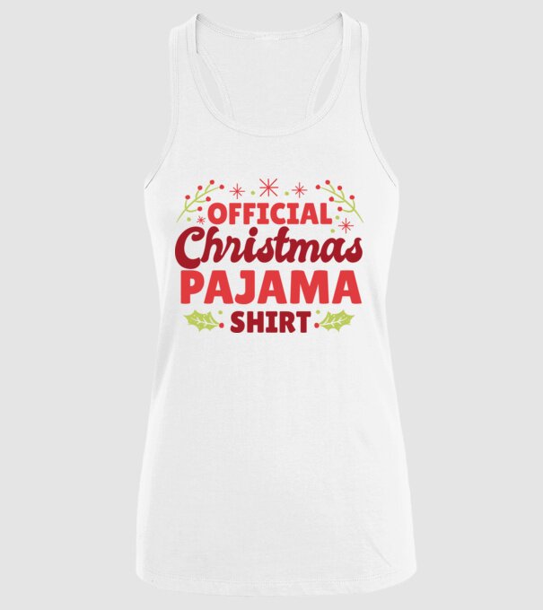 Pijama de Crăciun model alb pe tricou