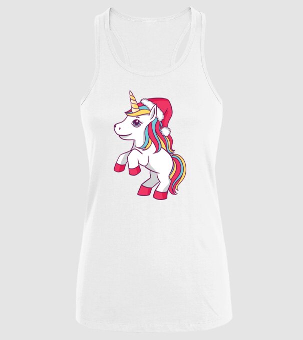 Unicorn de Crăciun model alb pe tricou