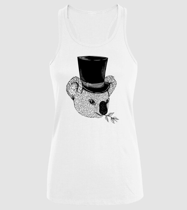 Cilindru Koala model alb pe tricou