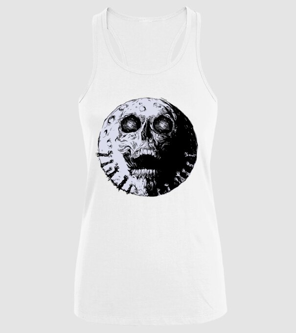 Craniu Lună model alb pe tricou