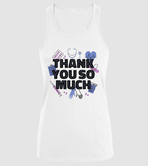 Mulțumim foarte mult - pentru medici model alb pe tricou