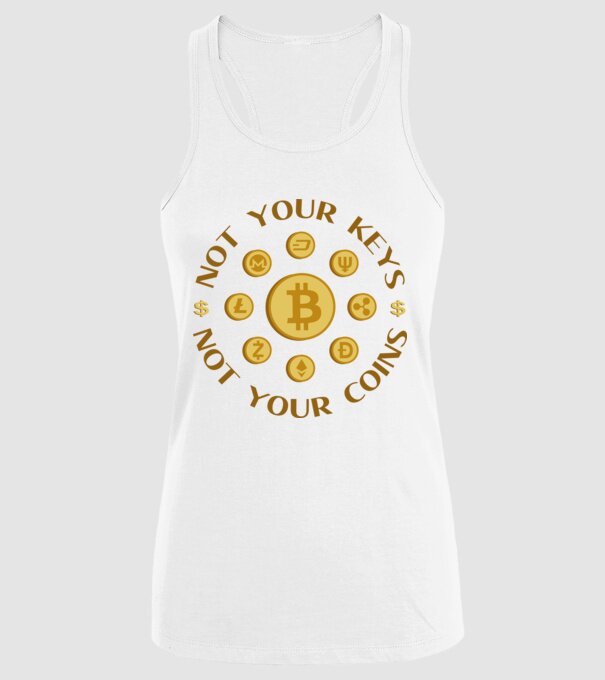 Criptomonede model alb pe tricou