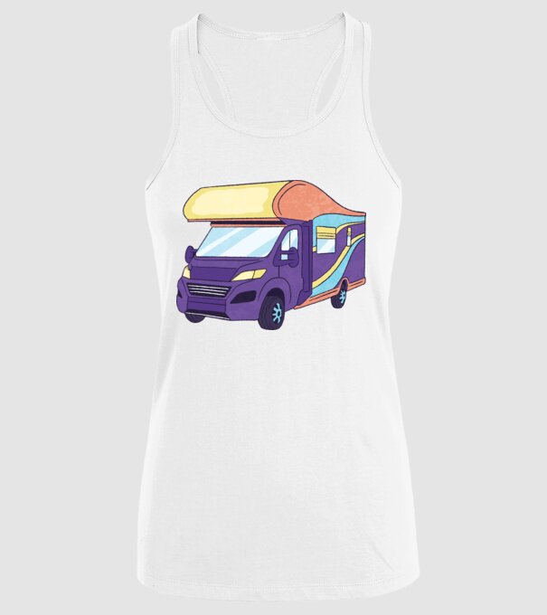 Autorulotă model alb pe tricou