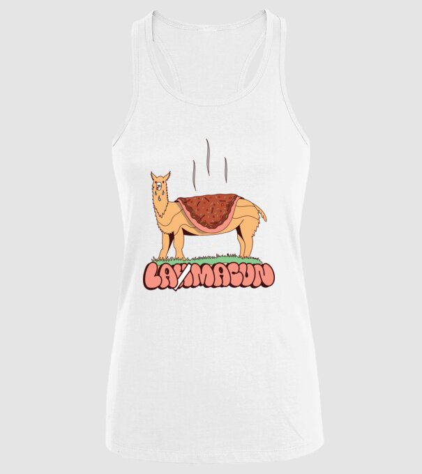 Lamacun Lama model alb pe tricou