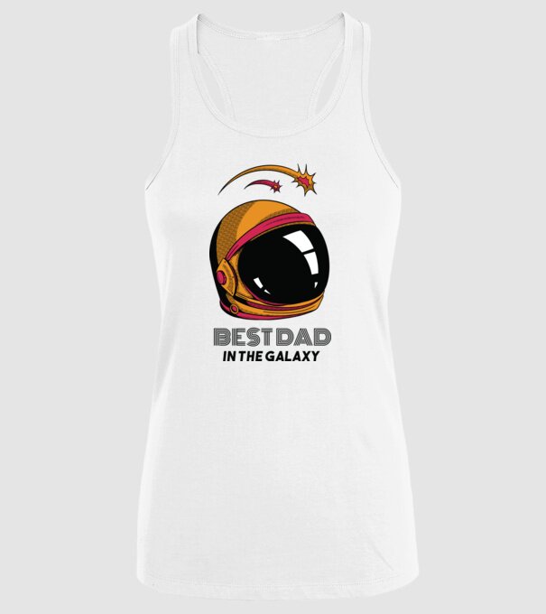 Cel mai bun tată din Galaxie model alb pe tricou