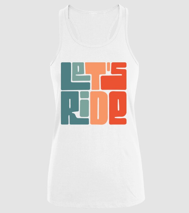 'Let''s Ride - Snowboard' model alb pe tricou