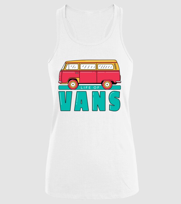 Life of Vans model alb pe tricou