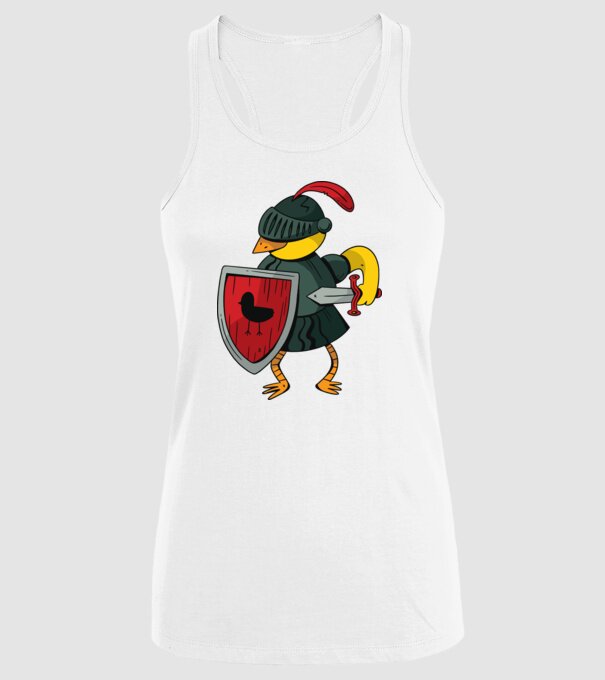 Cavaler Pasăre model alb pe tricou