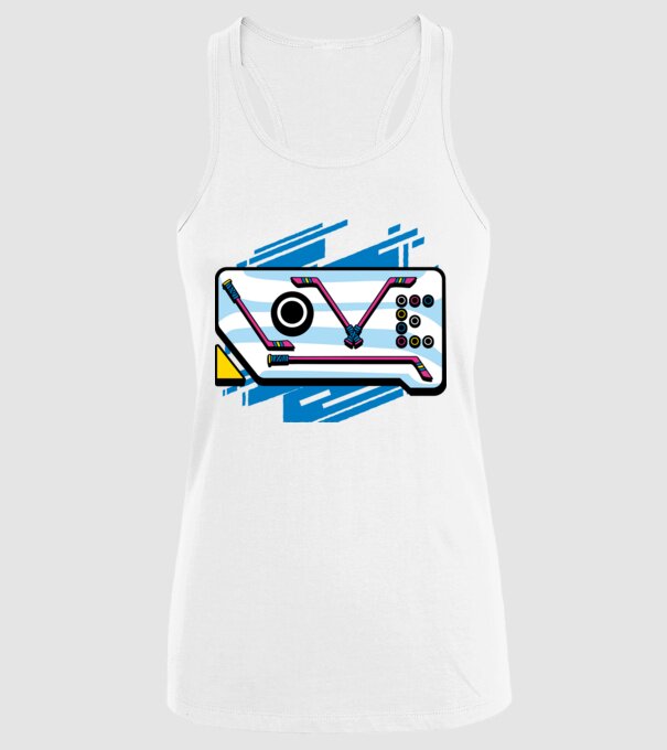 Love Hockey model alb pe tricou