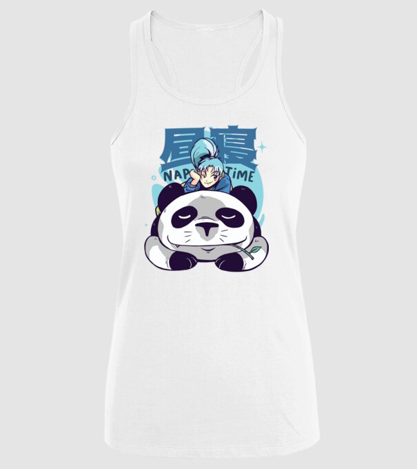 Anime Panda relaxare model alb pe tricou