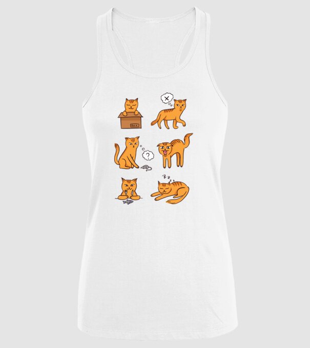 Caracteristici Pisică model alb pe tricou