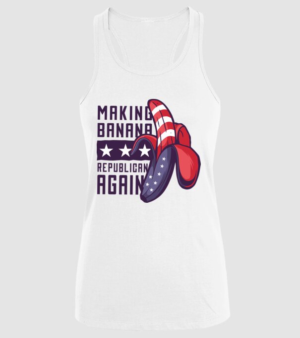 Make Banana Republican Again model alb pe tricou