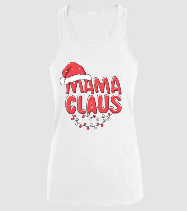 Mama Claus model alb pe tricou