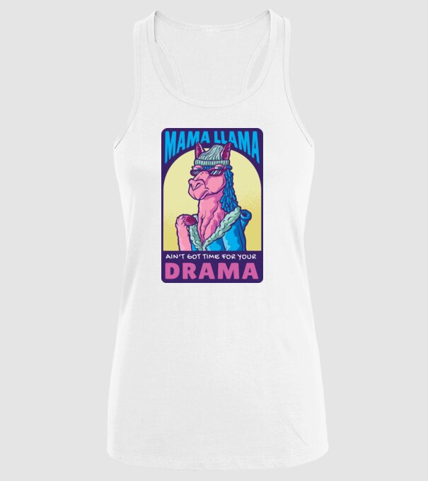 Mama Lama model alb pe tricou