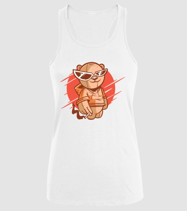 Ursuleț Cool model alb pe tricou