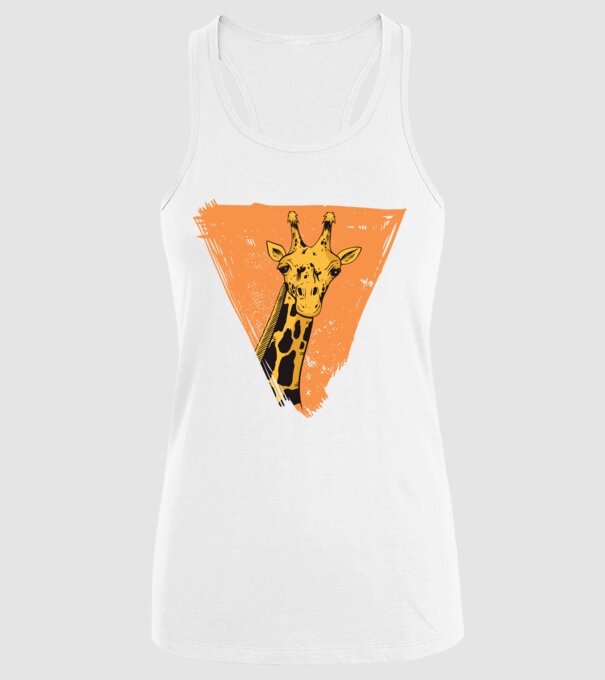 Girafă cool model alb pe tricou