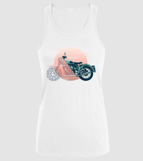 Motocicletă model alb pe tricou