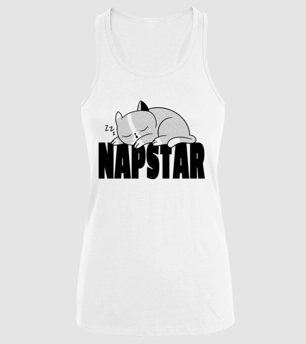 Pisică Napstar model alb pe tricou