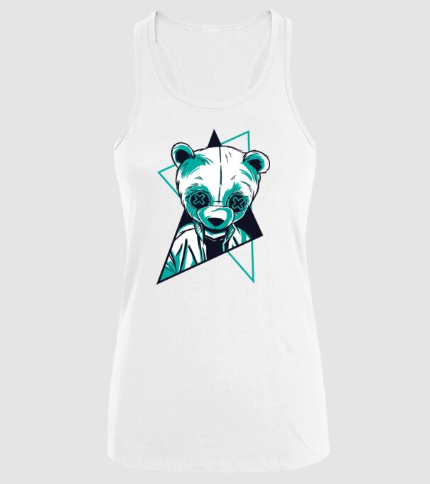 Panda Neon model alb pe tricou