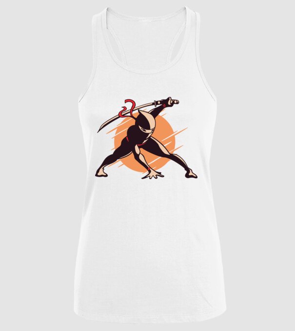 Ninja model alb pe tricou