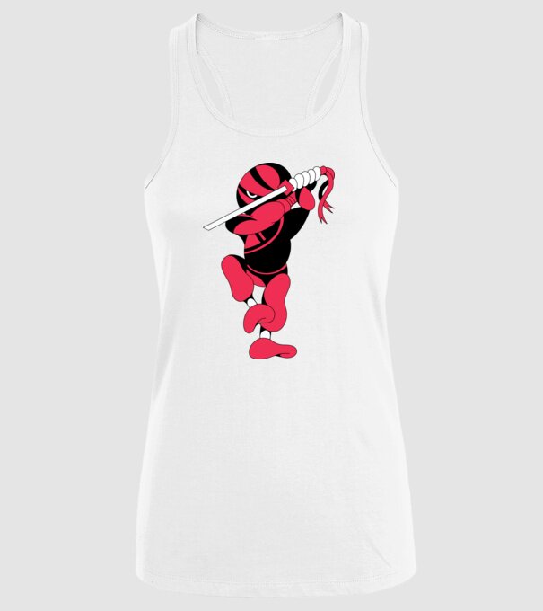 Ninja model alb pe tricou