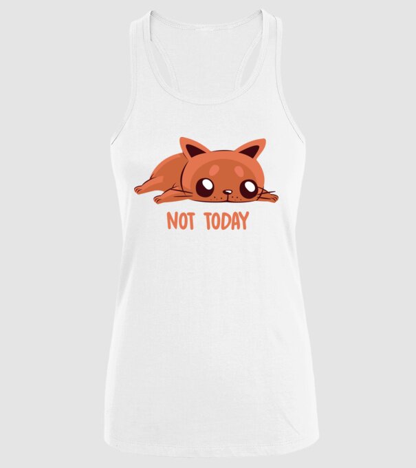 Not today pisică model alb pe tricou